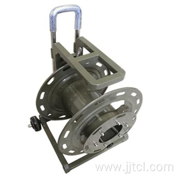 All metal portable fiber optic cable drum with wheels